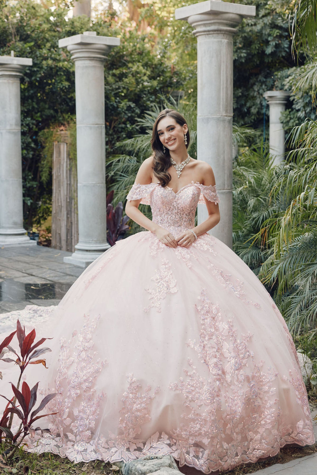 Embellished Lace Applique Tulle Ball Gown Quinceañera Princess JTJT1458J