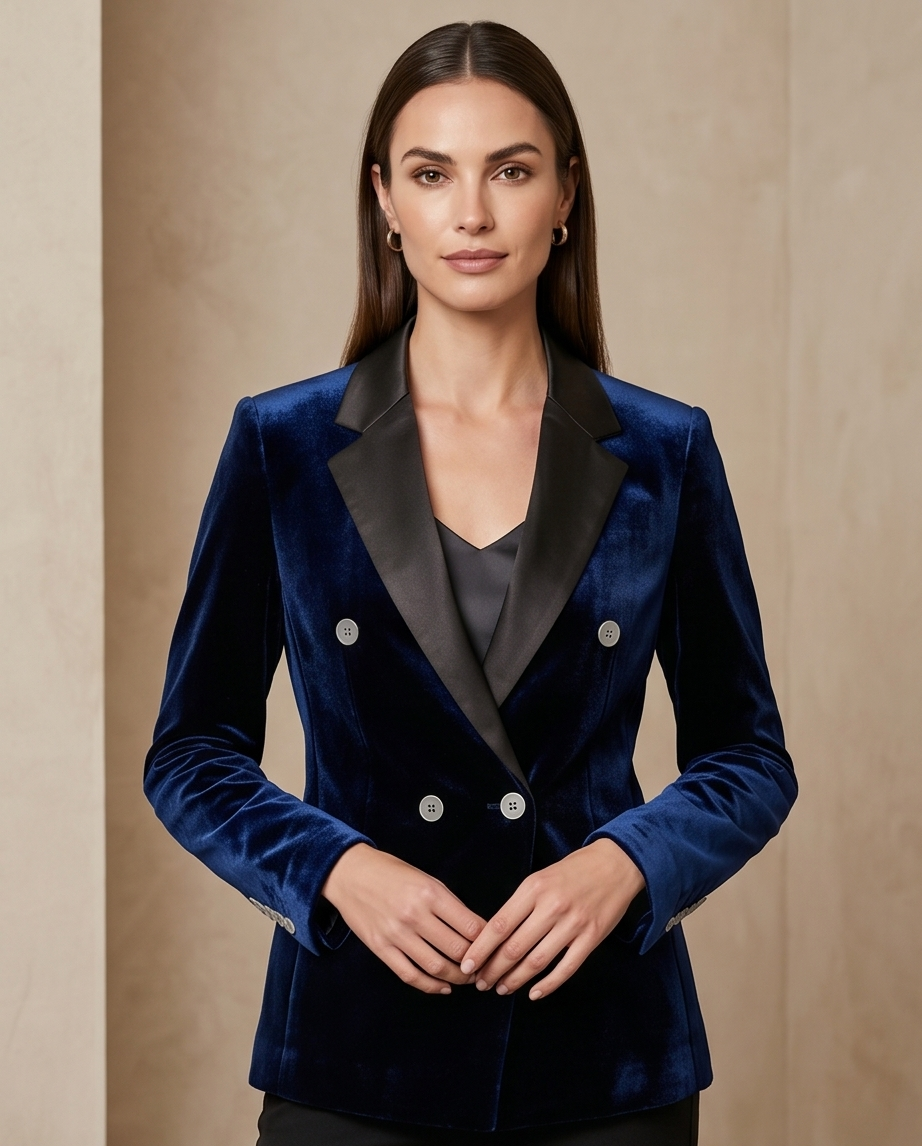 Navy Double Breasted Dinner Jacket