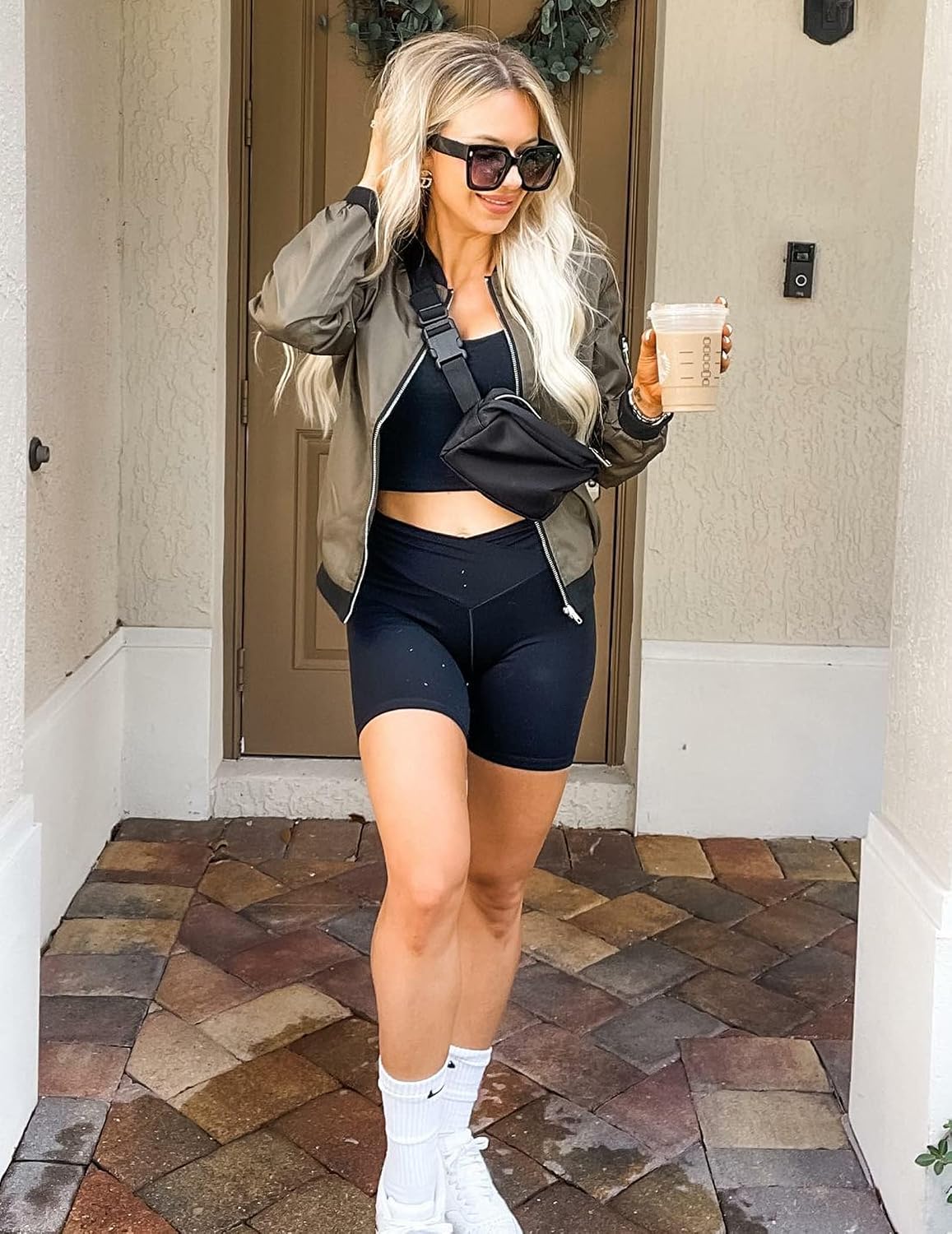 Zeagoo Blusão Bomber para Mulher Curto Casual Piloto Manga Longa Casaco Leve com Fecho de Correr Sólida Camisola