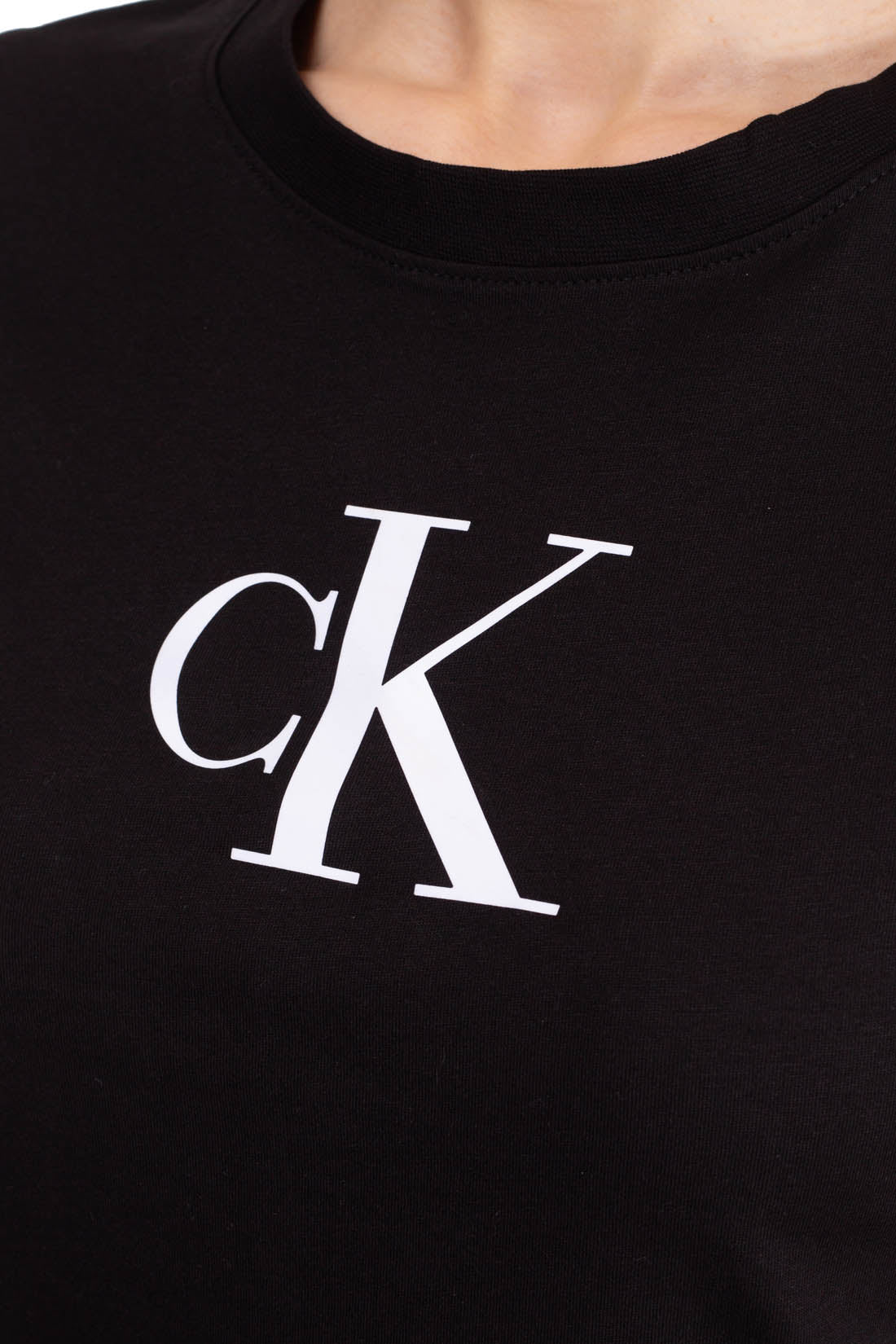CALVIN KLEIN JEANS - Women's slim T-shirt with satin logo  - Size S