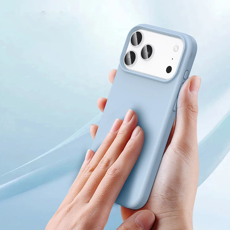 Capa de Telefone em Silicone Líquido Macio e Resistente a Impactos para iPhone 18 17 Air 16 16E 15 14 13 12 11 Pro Max Plus, Capa Protetora com Sensação de Pele