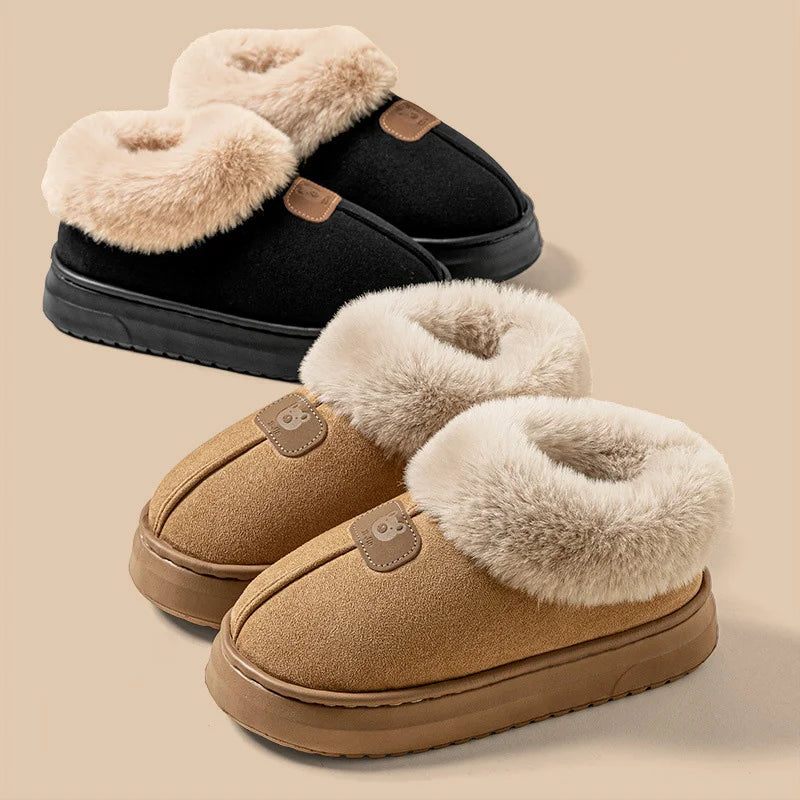 Chinelos de inverno forrados de lã para homens e mulheres com capa de tornozelo sola grossa leve eva interior ao ar livre sapatos de casa quentes múltiplos c