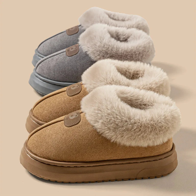 Chinelos de inverno forrados de lã para homens e mulheres com capa de tornozelo sola grossa leve eva interior ao ar livre sapatos de casa quentes múltiplos c