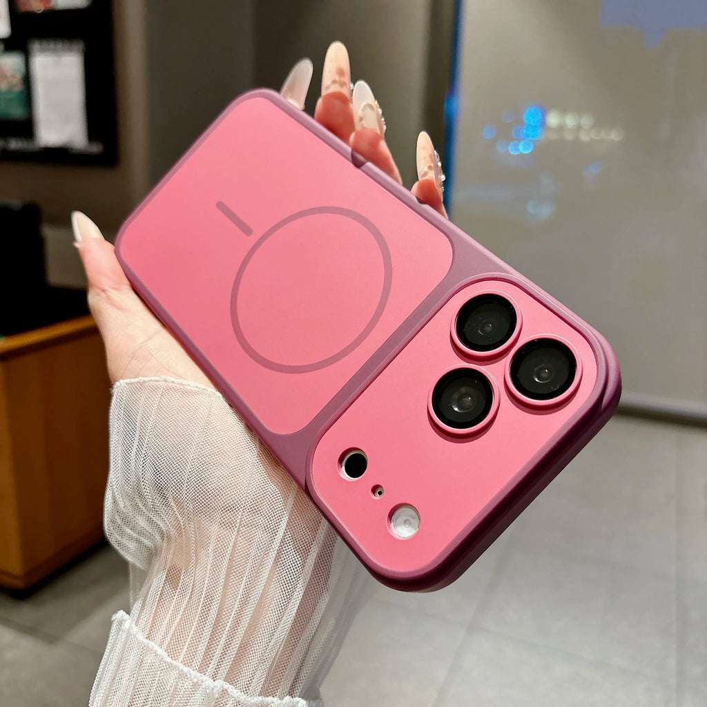 Capa de Telefone Magnética com Carregamento Sem Fio Matte Armor para iPhone 18 17 16 15 Pro Max 14 12 13 11 Pro, Capa à Prova de Choque Magsafe