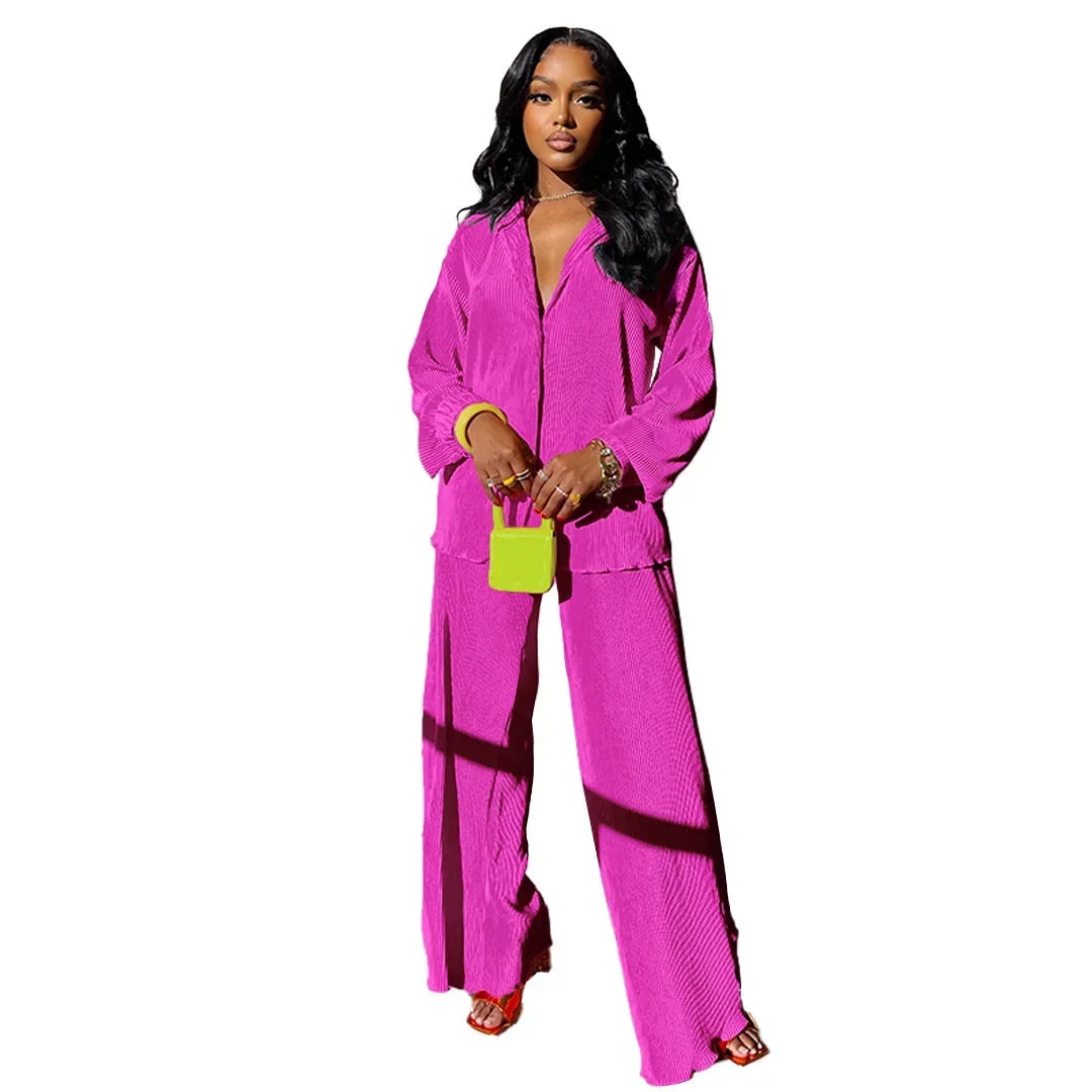 CM.YAYA-conjunto de duas peças de treino para mulheres, camisa de manga comprida, tops e calças largas, moletom elegante, roupas fitness