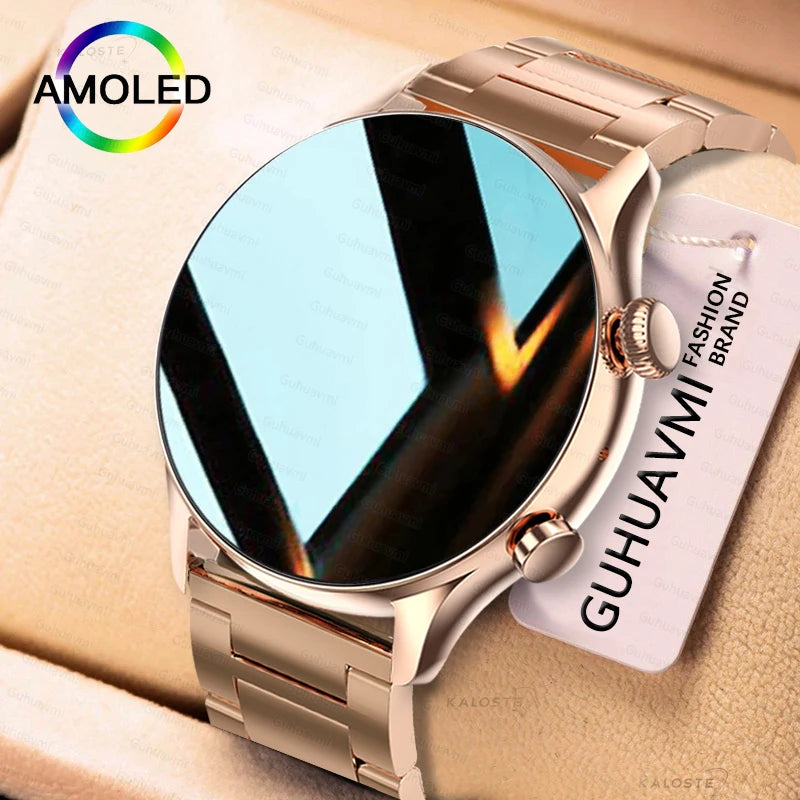 Novo Smartwatch 2026 para Mulheres com Tela AMOLED HD, Display Sempre Ativo, Chamada Bluetooth, IP68 à Prova d'Água, GPS, Relógio Inteligente para Homens, Compatível com Android e iOS