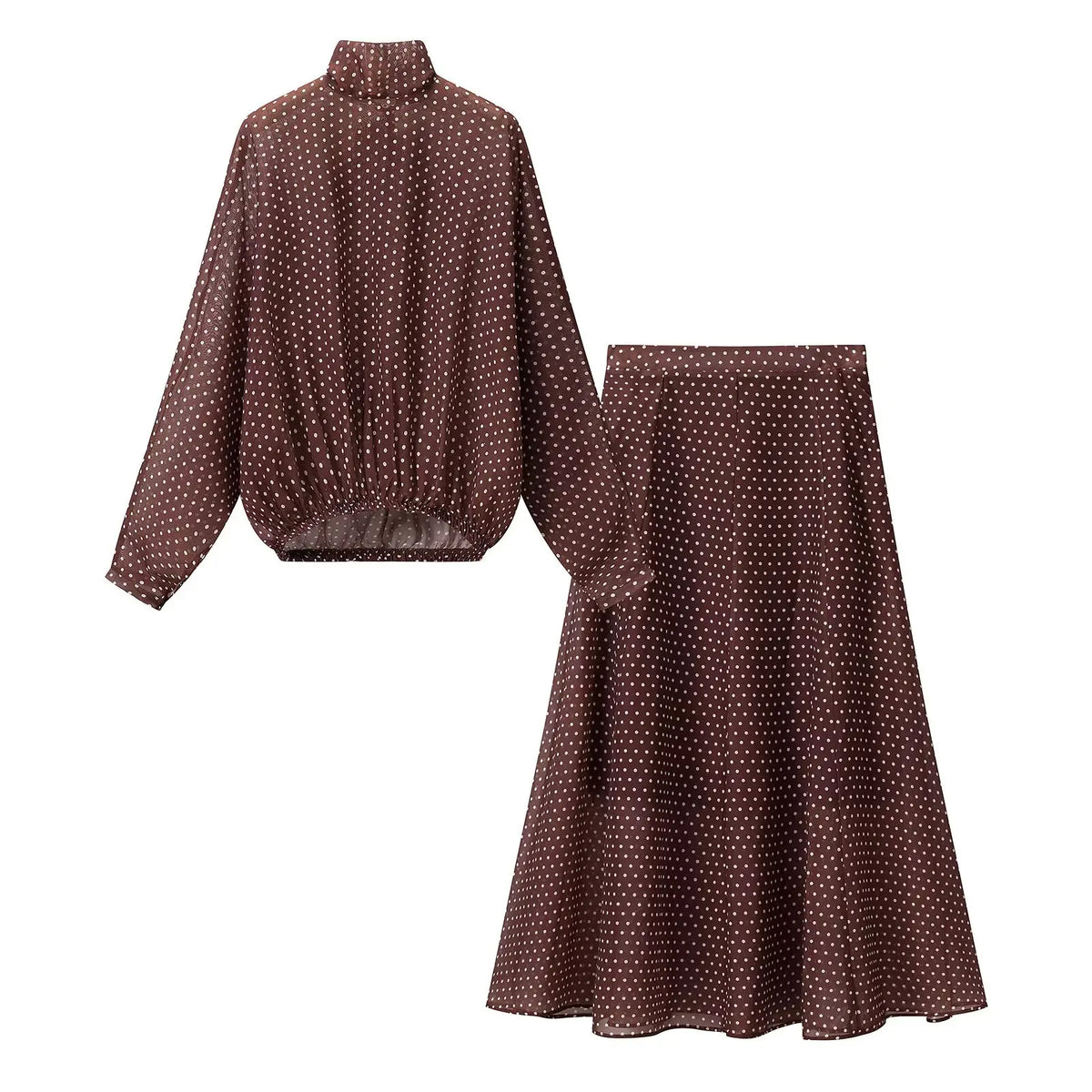 Conjuntos Femininos KONDALA Vintage com Poás, Blusas Soltas de Chiffon com Laço e Saias Longas Soltas, Moda Primavera Verão 2026, Trajes para Férias