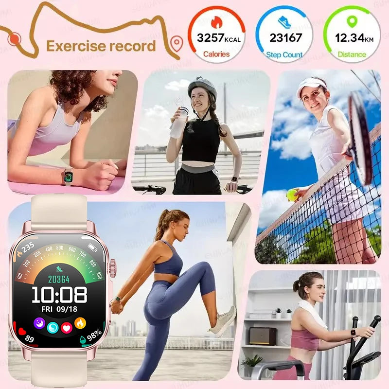 Novo Relógio Profissional de Saúde para Mulheres 2026, Tela AMOLED de 2.01", ECG, Ácido Úrico, Lipídios no Sangue, Relógio Inteligente com Chamada Bluetooth para Mulheres, Presente Ideal