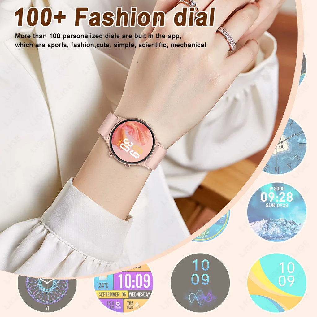 Novo Smartwatch 2026 para Mulheres com Tela AMOLED HD, Display Sempre Ativo, Chamada Bluetooth, IP68 à Prova d'Água, GPS, Relógio Inteligente para Homens, Compatível com Android e iOS