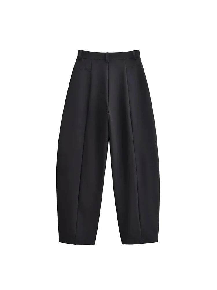 Novo Conjunto Feminino de 2 Peças: Blazer de Manga Longa com Corte Ajustado e Calças Simples de Cintura Alta, Elegante e Moderno