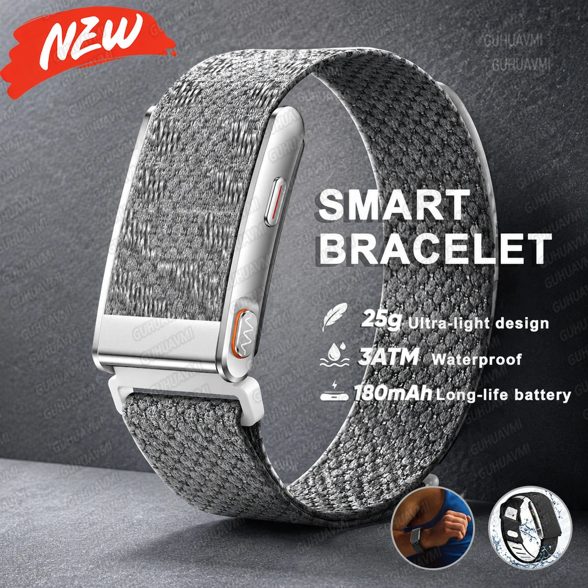 Novas Pulseiras Inteligentes de Saúde 2026 Sem Tela com ECG+PPG, Monitoramento 24/7 de Frequência Cardíaca, SpO2, Pressão Arterial, Gordura Corporal, Rastreador de Fitness 3ATM, Smart Band