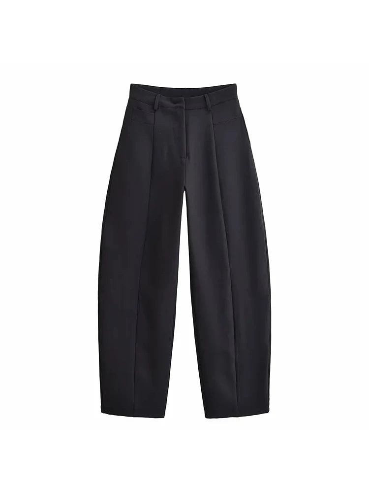 Novo Conjunto Feminino de 2 Peças: Blazer de Manga Longa com Corte Ajustado e Calças Simples de Cintura Alta, Elegante e Moderno