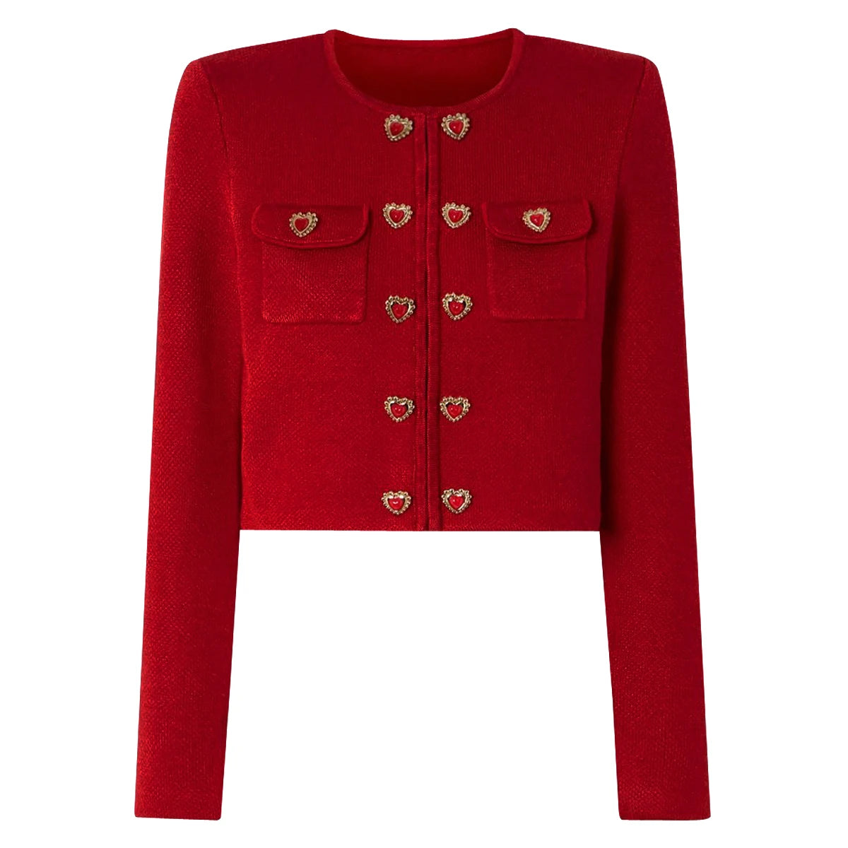 Alta qualidade nova moda elástica de malha em torno do pescoço em forma de coração botão cardigan fino ajuste meia saia conjunto feminino