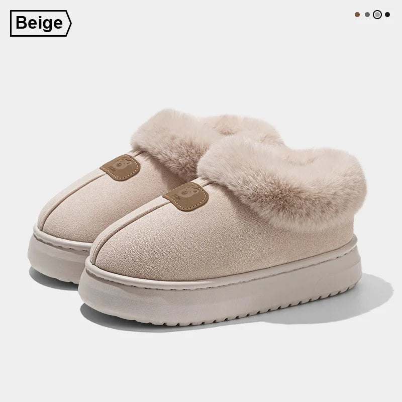 Chinelos de inverno forrados de lã para homens e mulheres com capa de tornozelo sola grossa leve eva interior ao ar livre sapatos de casa quentes múltiplos c
