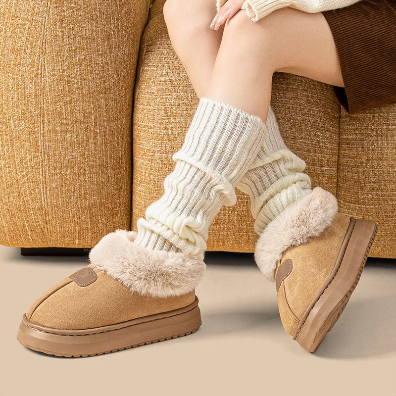 Chinelos de inverno forrados de lã para homens e mulheres com capa de tornozelo sola grossa leve eva interior ao ar livre sapatos de casa quentes múltiplos c