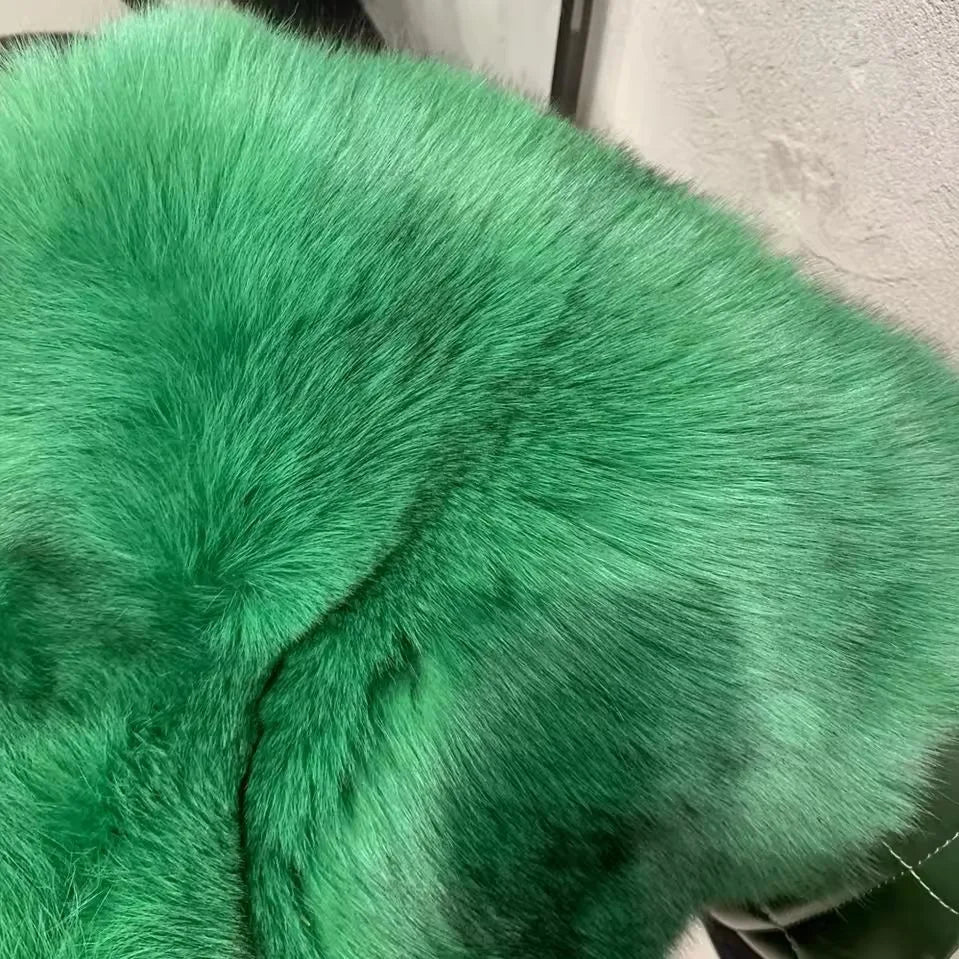 Casaco Curto Feminino de Pele Sintética de Raposa, Gola Dobrável, Jaqueta Grossa Estilo Y2K Streetwear, Casaco de Trabalho para Outono Inverno 2025
