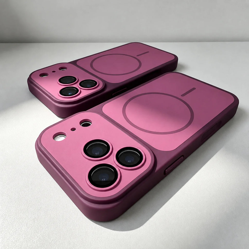 Capa de Telefone Magnética com Carregamento Sem Fio Matte Armor para iPhone 18 17 16 15 Pro Max 14 12 13 11 Pro, Capa à Prova de Choque Magsafe