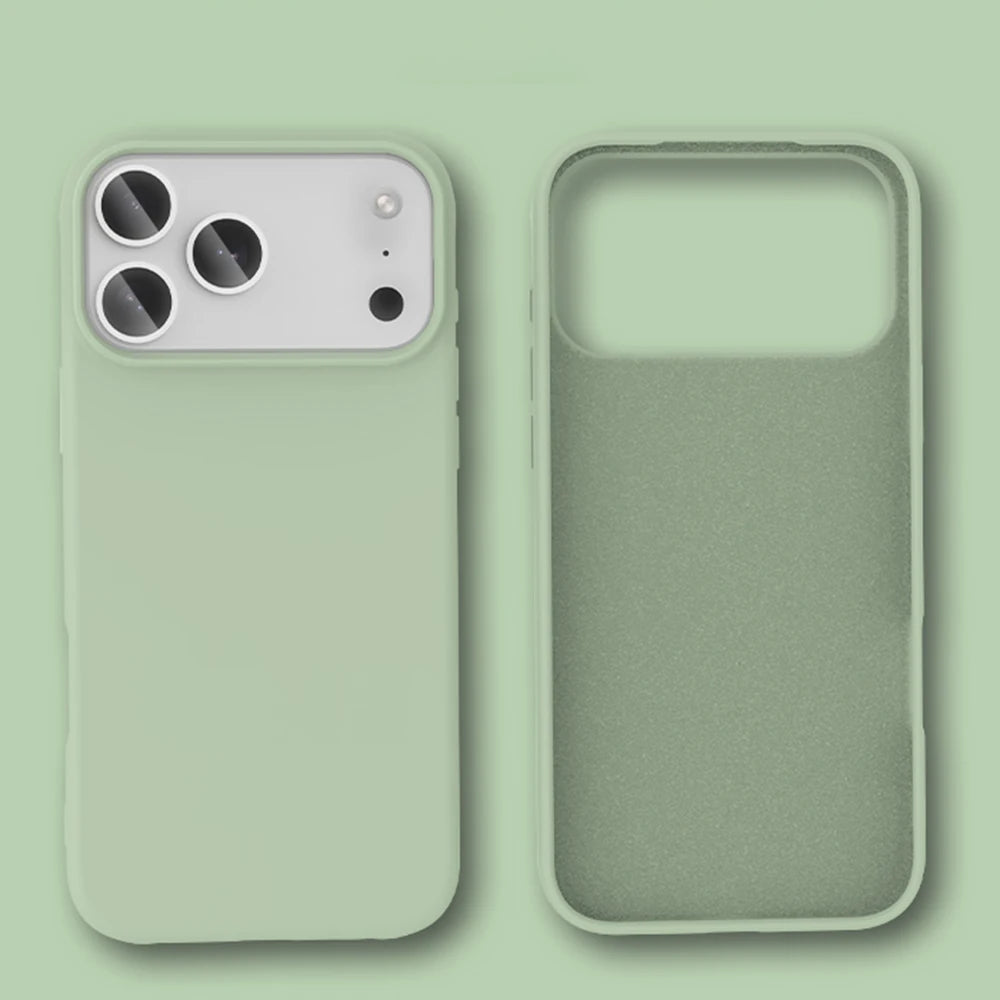 Capa de Telefone em Silicone Líquido Macio e Resistente a Impactos para iPhone 18 17 Air 16 16E 15 14 13 12 11 Pro Max Plus, Capa Protetora com Sensação de Pele