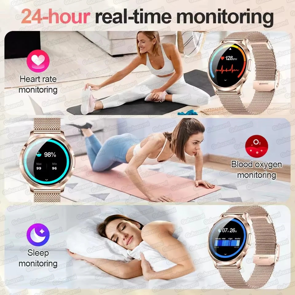 Novo Smartwatch 2026 para Mulheres: Presente com Tela Full Touch de 1.32 Polegadas, Relógio Esportivo Fitness com Chamadas Bluetooth e Smartwatch Digital Feminino