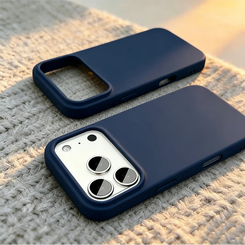 Capa de Silicone Líquido Oficial Original para iPhone 18 Pro Max 17 16 15 11 12 14 13 18 Pro Max, à Prova de Choque, Cobertura Completa em Flanela