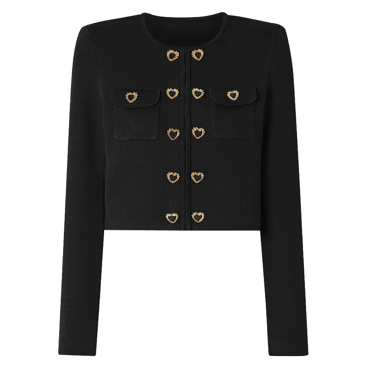 Alta qualidade nova moda elástica de malha em torno do pescoço em forma de coração botão cardigan fino ajuste meia saia conjunto feminino