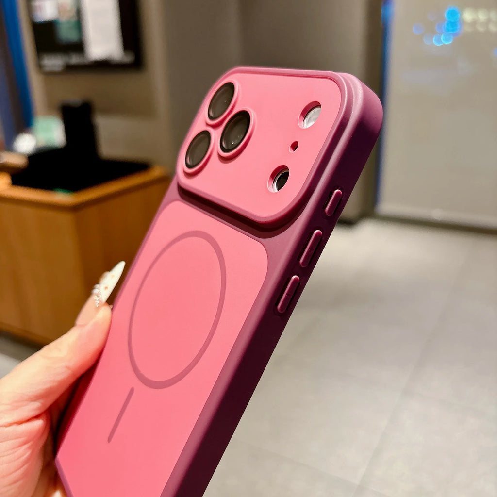 Capa de Telefone Magnética com Carregamento Sem Fio Matte Armor para iPhone 18 17 16 15 Pro Max 14 12 13 11 Pro, Capa à Prova de Choque Magsafe