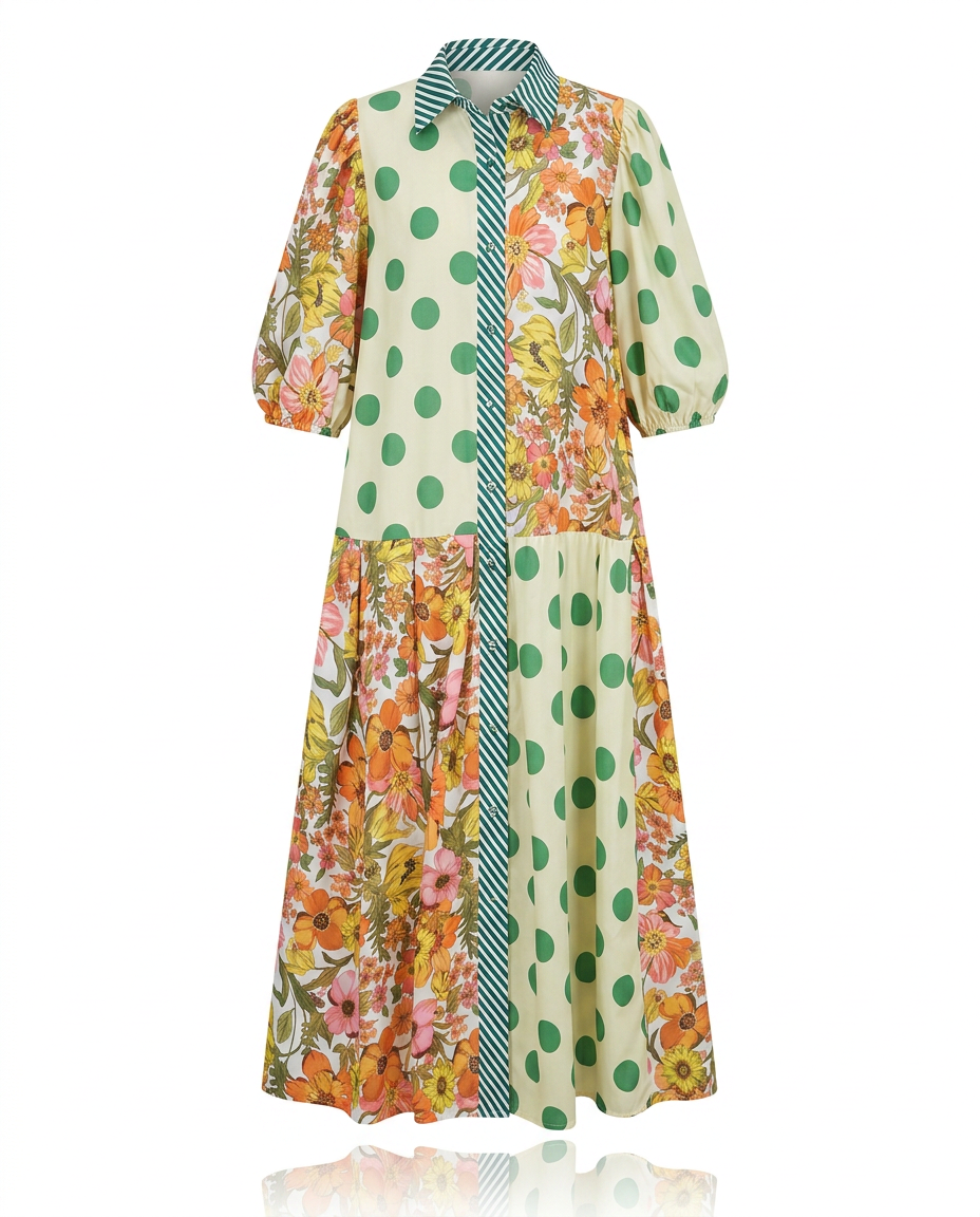 Spirited Printed Loose Maxi Dress