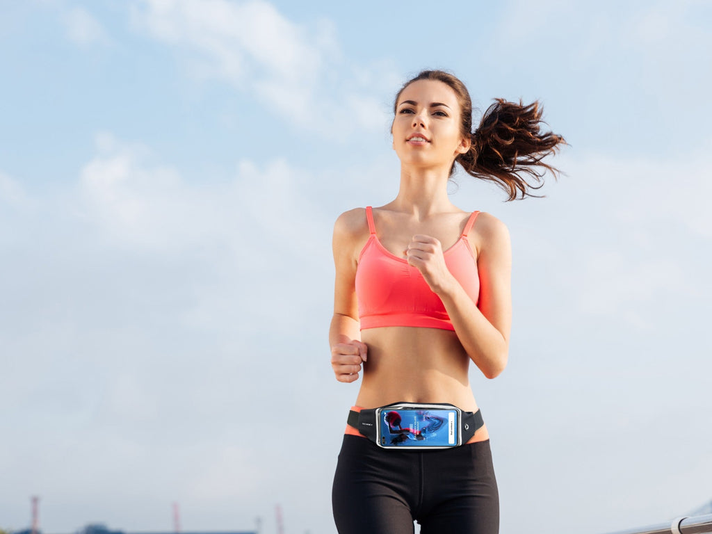 Techancy Sports Waist Pack, TU7449, Cintura Elástica Ajustável. Grande Capacidade Para Telemóvel, Chaves, Etc., Preto