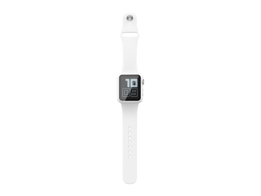 Pulseira de silicone para relógio Techancy, KC2115, com protetor de ecrã, compatível com Apple Watch 42 mm, Branco