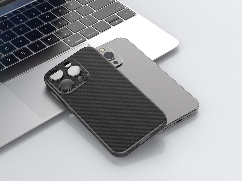 Techancy Capa Para Telemóvel Ultra Fina Em Fibra De Carbono KX5603, Compatível Com Iphone 14, Material Pp De 0,5 Mm.