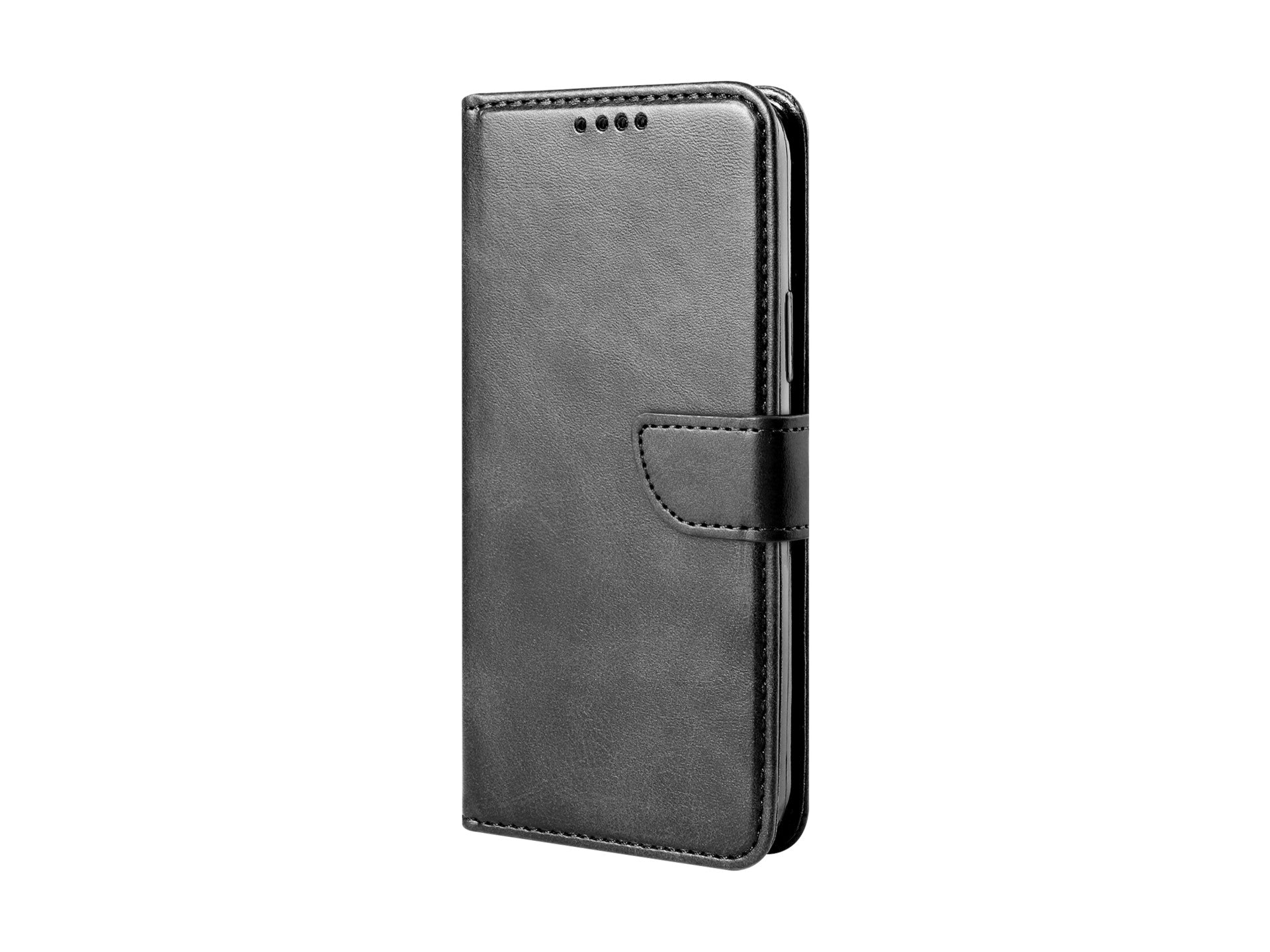 Capa flip em couro para telemóvel com 3 ranhuras para cartões, KX5600, função suporte e proteção contra quedas, compatível com iPhone 11 Pro Max, Preto